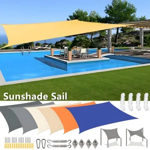 Waterproof Sun Shade Sail Canopy Rectangle UV Block For Outdoor