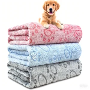 1pcs Ultra-Soft Paw Print Dog Blankets