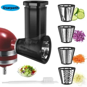 KitchenAid Stand Mixer Slicer Shredder, 4 Blades: Cheese Grater, Veggie Chopper, Food Slicer