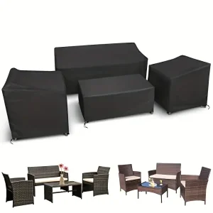 4pcs/Set Patio Furniture Covers with Heavy Duty Waterproof Covers