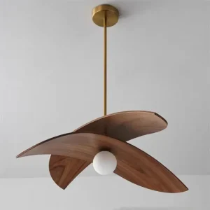 Modern Minimalist Walnut Colored LED Pendant Lamp