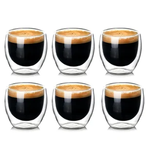 2-6PCSDouble-layer Insulated Glass Cup